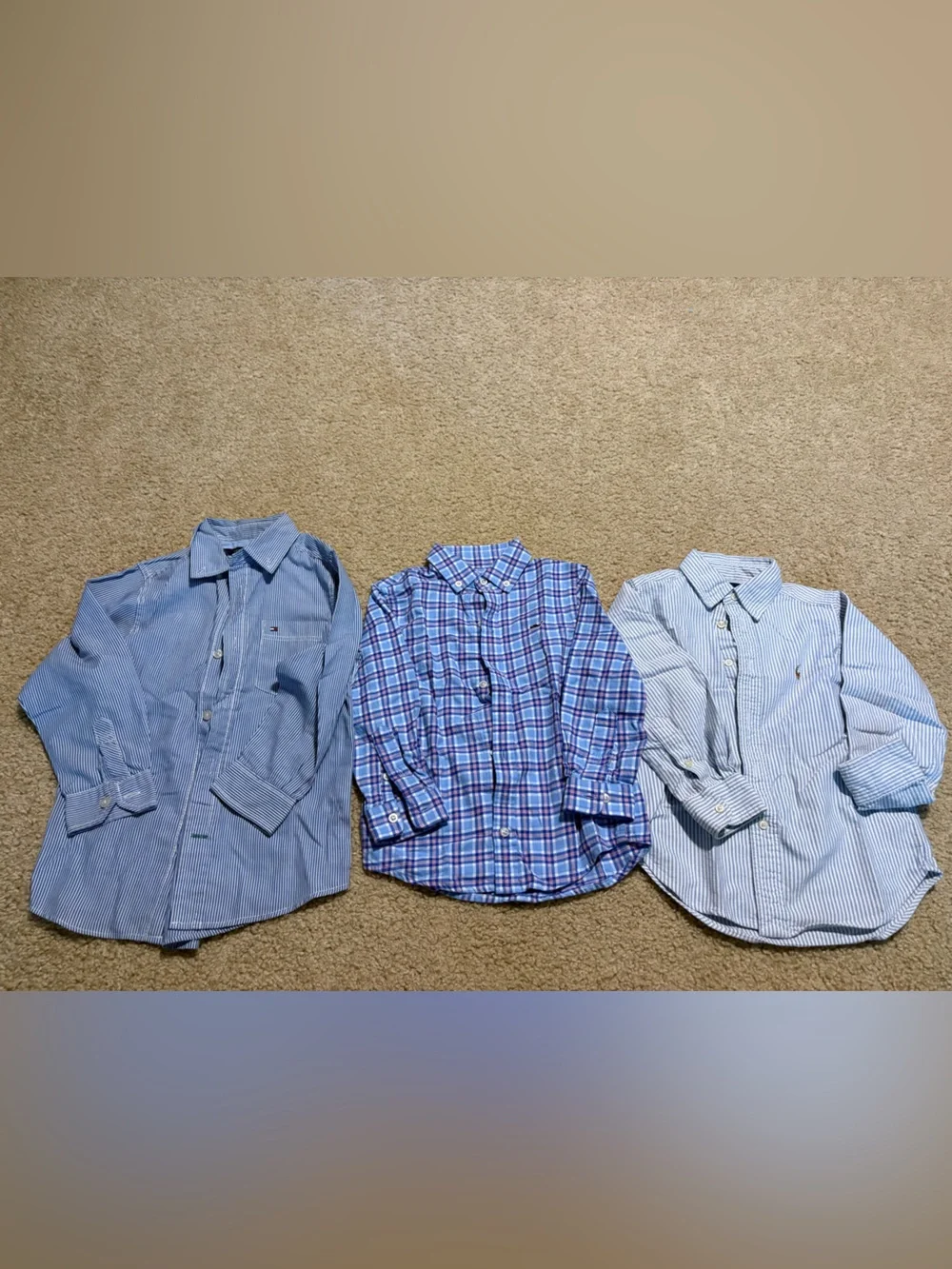 Ralph Lauren Boys’ Light & Navy Blue Button-Down Shirt Set